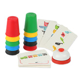 Children's puzzle board game fast stacking cup game